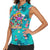 Tropical Flamingo Christmas Women Sleeveless Polo Shirt Shaka Shaka Will You Drink With Me - Wonder Print Shop