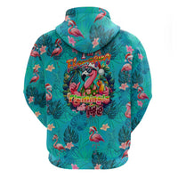 Tropical Flamingo Christmas Zip Hoodie Shaka Shaka Will You Drink With Me - Wonder Print Shop
