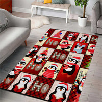 Cute Christmas Penguin Area Rug Cozy Winter Ho Ho Ho Holiday Fun - Wonder Print Shop