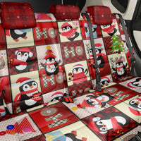 Cute Christmas Penguin Back Car Seat Cover Cozy Winter Ho Ho Ho Holiday Fun - Wonder Print Shop