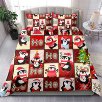 Cute Christmas Penguin Bedding Set Cozy Winter Ho Ho Ho Holiday Fun - Wonder Print Shop