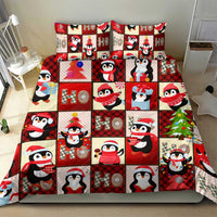 Cute Christmas Penguin Bedding Set Cozy Winter Ho Ho Ho Holiday Fun - Wonder Print Shop