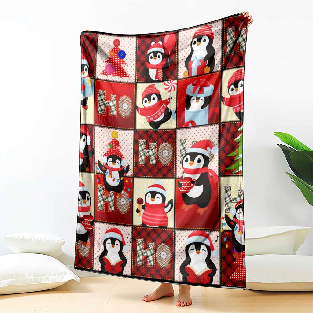 Cute Christmas Penguin Blanket Cozy Winter Ho Ho Ho Holiday Fun - Wonder Print Shop