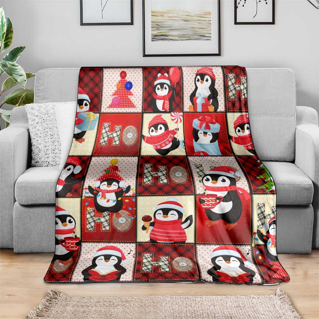 Cute Christmas Penguin Blanket Cozy Winter Ho Ho Ho Holiday Fun - Wonder Print Shop
