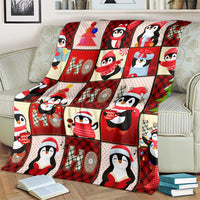 Cute Christmas Penguin Blanket Cozy Winter Ho Ho Ho Holiday Fun - Wonder Print Shop