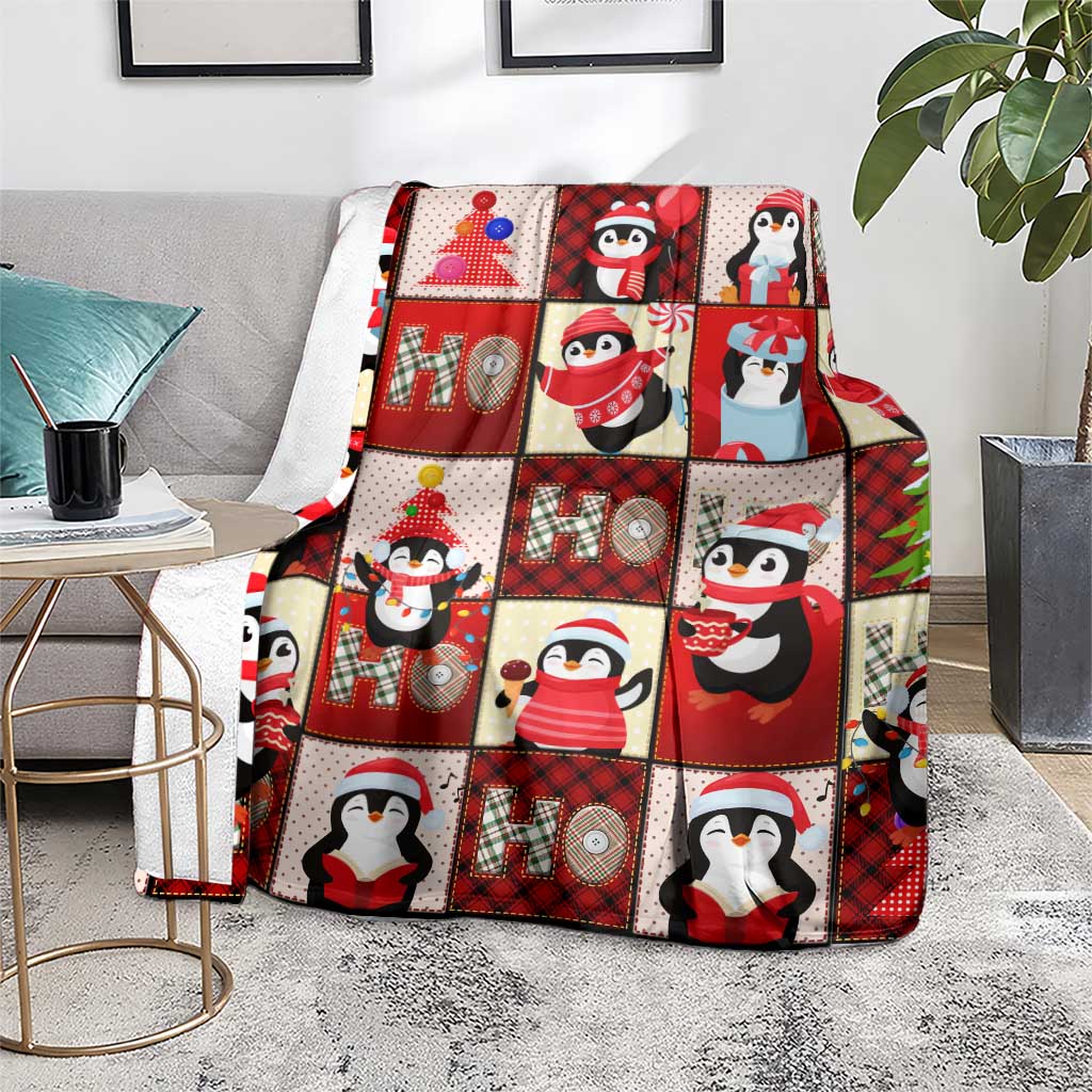 Cute Christmas Penguin Blanket Cozy Winter Ho Ho Ho Holiday Fun - Wonder Print Shop