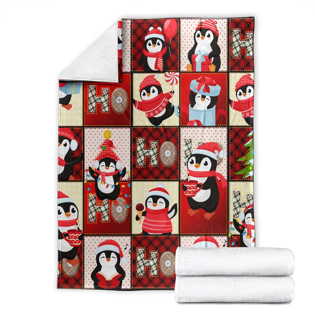 Cute Christmas Penguin Blanket Cozy Winter Ho Ho Ho Holiday Fun - Wonder Print Shop