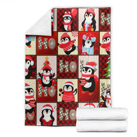 Cute Christmas Penguin Blanket Cozy Winter Ho Ho Ho Holiday Fun - Wonder Print Shop