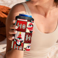 Cute Christmas Penguin 4 in 1 Can Cooler Tumbler Cozy Winter Ho Ho Ho Holiday Fun - Wonder Print Shop