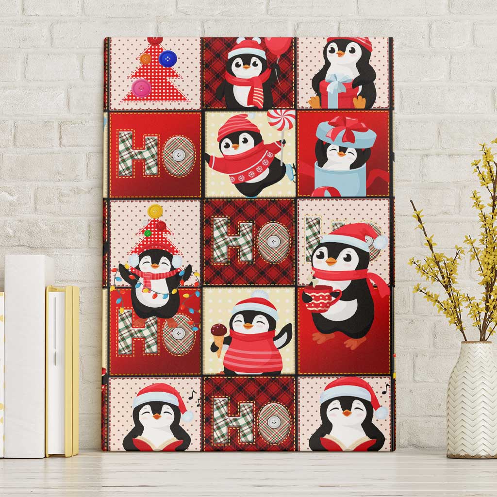 Cute Christmas Penguin Canvas Wall Art Cozy Winter Ho Ho Ho Holiday Fun - Wonder Print Shop