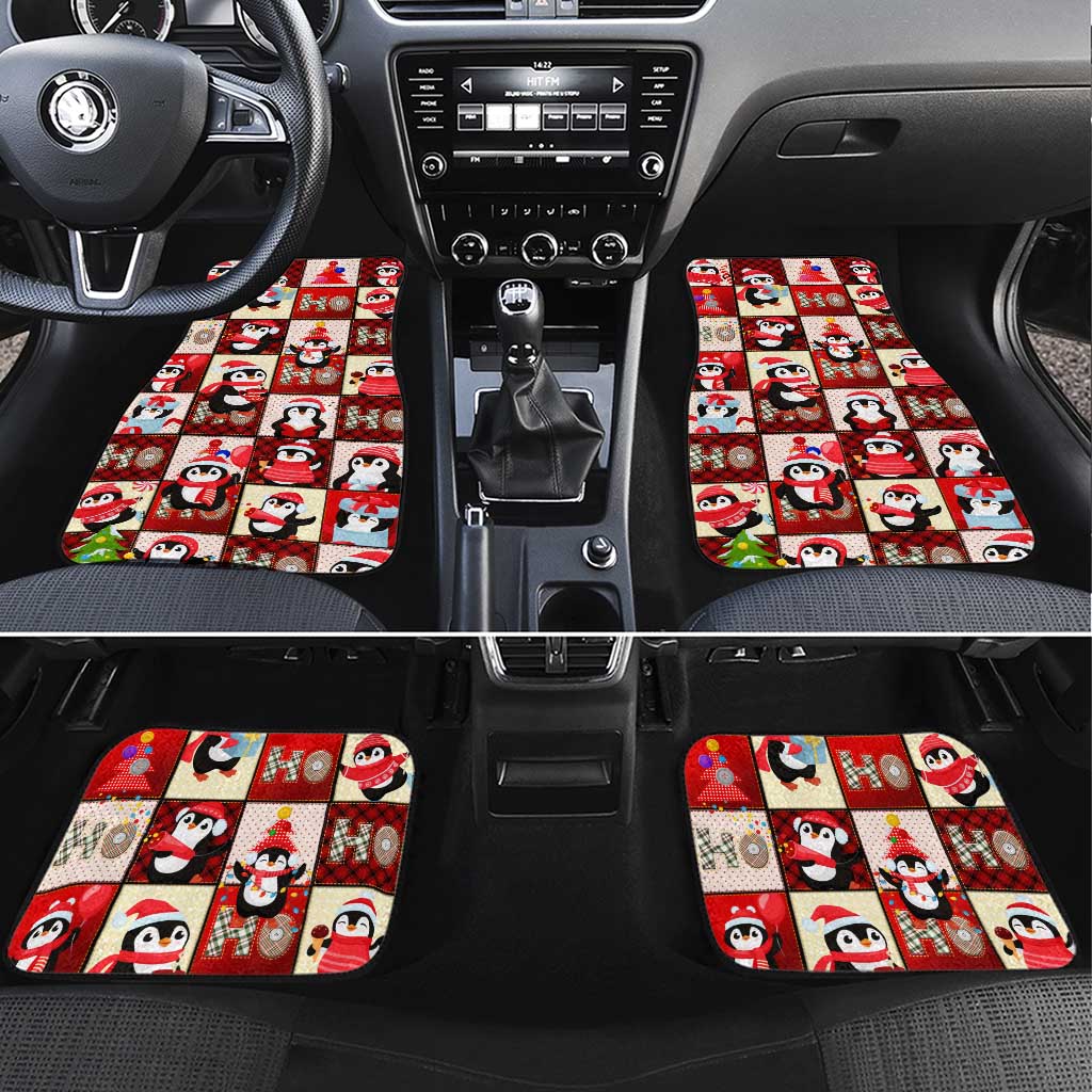 Cute Christmas Penguin Car Mats Cozy Winter Ho Ho Ho Holiday Fun - Wonder Print Shop