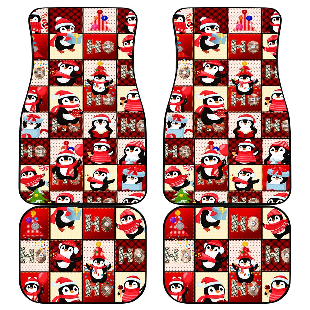 Cute Christmas Penguin Car Mats Cozy Winter Ho Ho Ho Holiday Fun - Wonder Print Shop