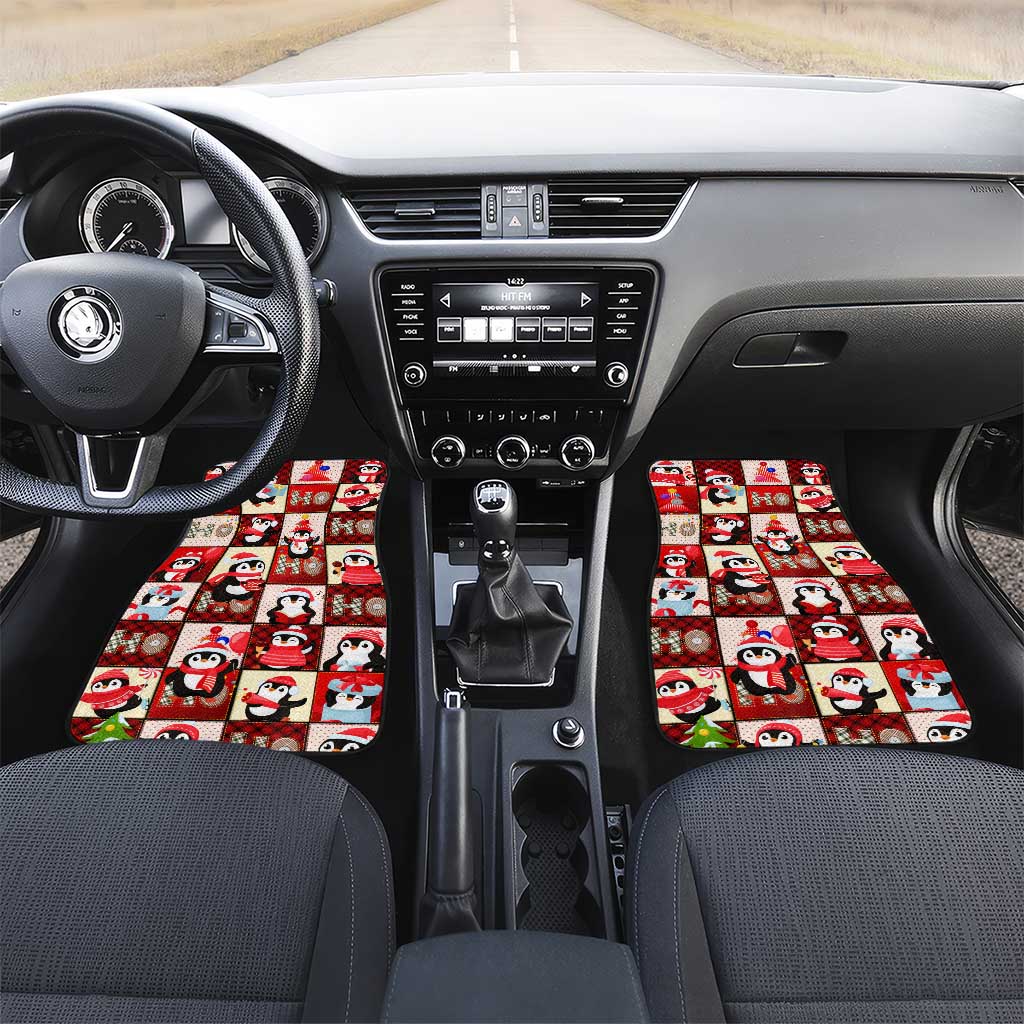 Cute Christmas Penguin Car Mats Cozy Winter Ho Ho Ho Holiday Fun - Wonder Print Shop