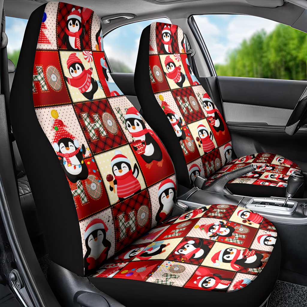 Cute Christmas Penguin Car Seat Cover Cozy Winter Ho Ho Ho Holiday Fun - Wonder Print Shop