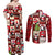 Cute Christmas Penguin Couples Matching Off Shoulder Maxi Dress and Long Sleeve Button Shirt Cozy Winter Ho Ho Ho Holiday Fun - Wonder Print Shop