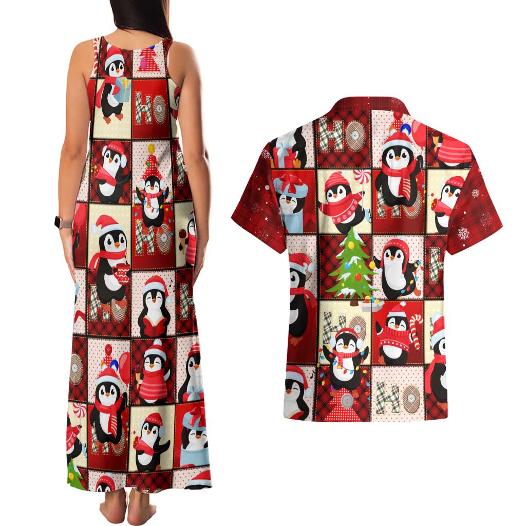 Cute Christmas Penguin Couples Matching Tank Maxi Dress and Hawaiian Shirt Cozy Winter Ho Ho Ho Holiday Fun - Wonder Print Shop