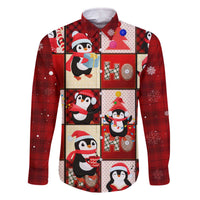 Cute Christmas Penguin Family Matching Off The Shoulder Long Sleeve Dress and Hawaiian Shirt Cozy Winter Ho Ho Ho Holiday Fun - Wonder Print Shop