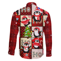 Cute Christmas Penguin Family Matching Off The Shoulder Long Sleeve Dress and Hawaiian Shirt Cozy Winter Ho Ho Ho Holiday Fun - Wonder Print Shop