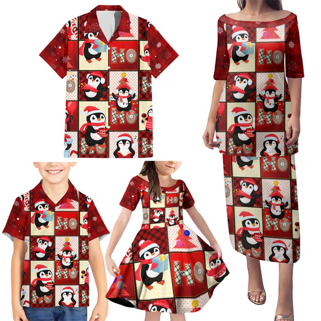 Cute Christmas Penguin Family Matching Puletasi and Hawaiian Shirt Cozy Winter Ho Ho Ho Holiday Fun - Wonder Print Shop