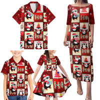 Cute Christmas Penguin Family Matching Puletasi and Hawaiian Shirt Cozy Winter Ho Ho Ho Holiday Fun - Wonder Print Shop