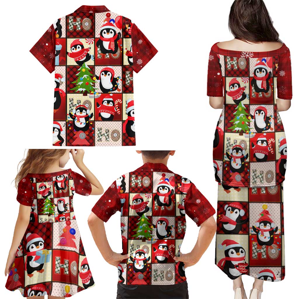 Cute Christmas Penguin Family Matching Puletasi and Hawaiian Shirt Cozy Winter Ho Ho Ho Holiday Fun - Wonder Print Shop