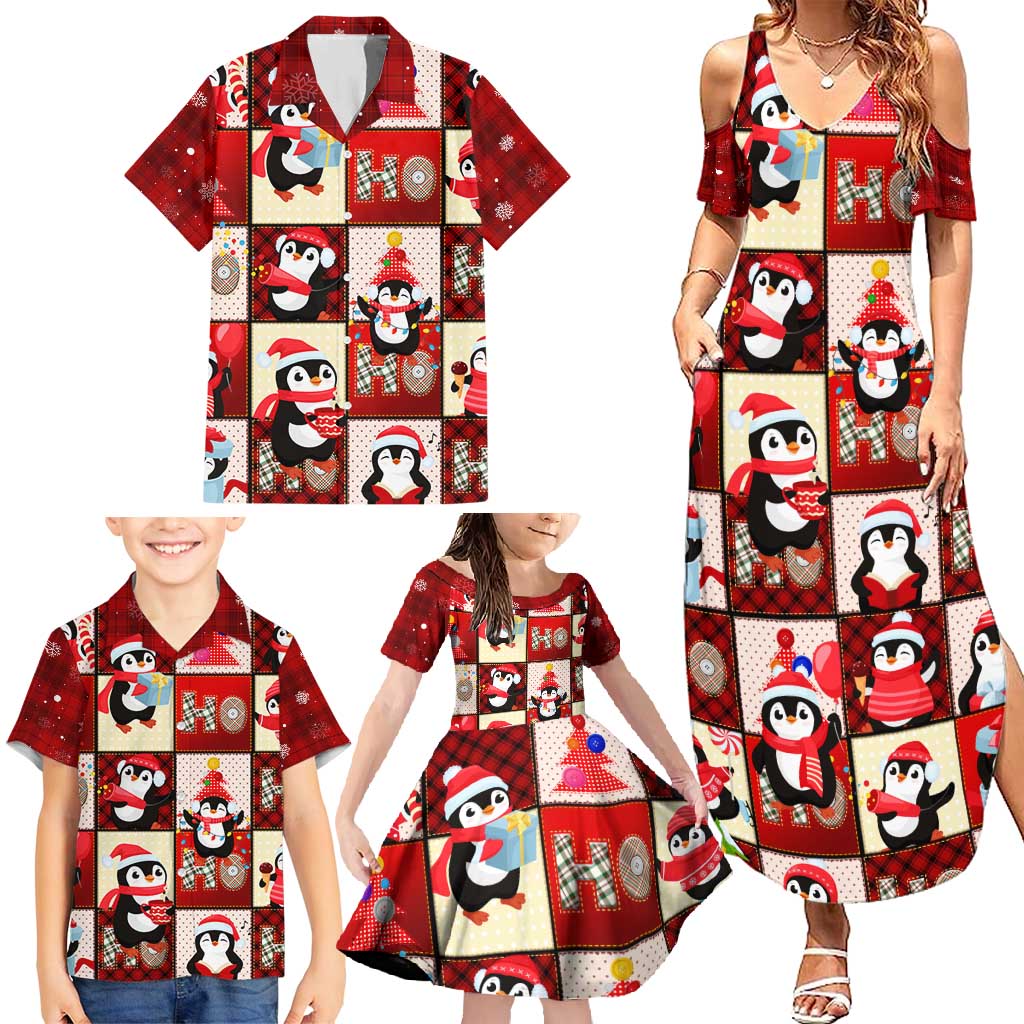 Cute Christmas Penguin Family Matching Summer Maxi Dress and Hawaiian Shirt Cozy Winter Ho Ho Ho Holiday Fun - Wonder Print Shop
