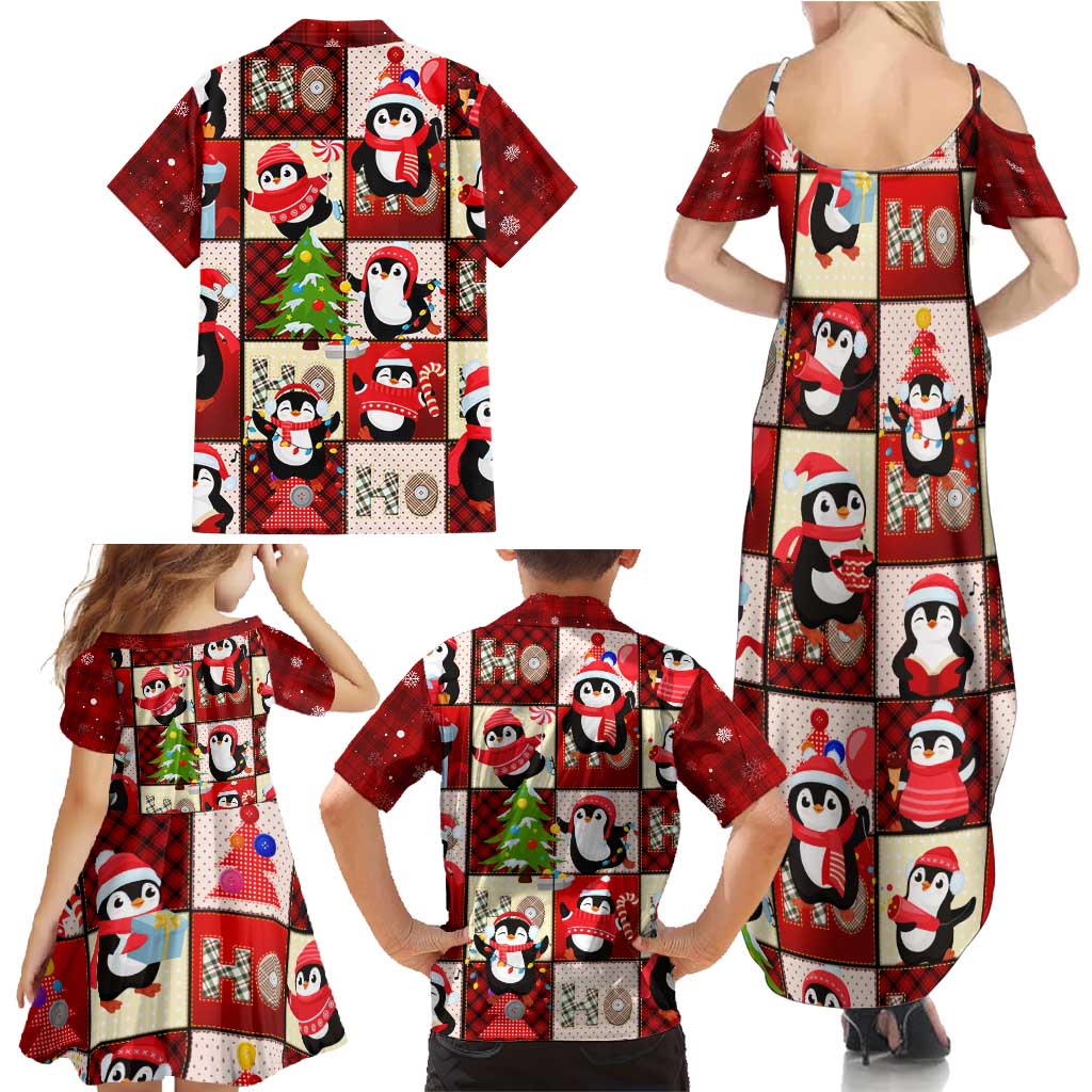 Cute Christmas Penguin Family Matching Summer Maxi Dress and Hawaiian Shirt Cozy Winter Ho Ho Ho Holiday Fun - Wonder Print Shop