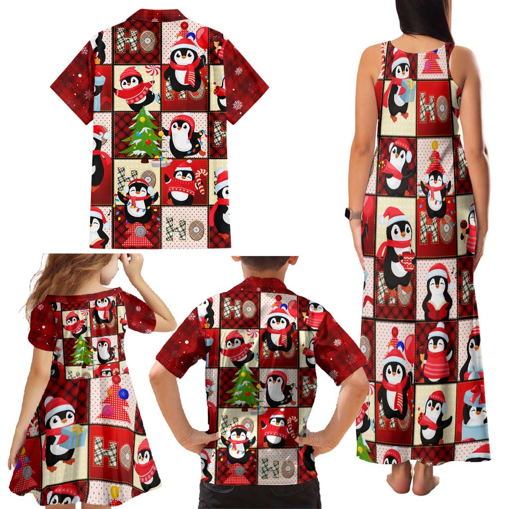 Cute Christmas Penguin Family Matching Tank Maxi Dress and Hawaiian Shirt Cozy Winter Ho Ho Ho Holiday Fun - Wonder Print Shop