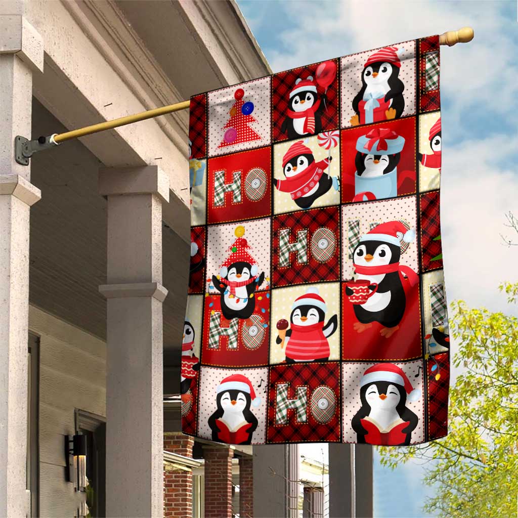 Cute Christmas Penguin Garden Flag Cozy Winter Ho Ho Ho Holiday Fun - Wonder Print Shop
