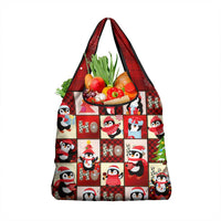 Cute Christmas Penguin Grocery Bag Cozy Winter Ho Ho Ho Holiday Fun - Wonder Print Shop