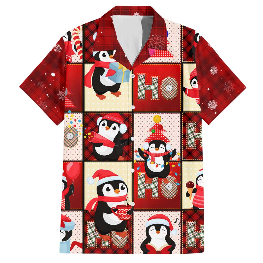 Cute Christmas Penguin Hawaiian Shirt Cozy Winter Ho Ho Ho Holiday Fun - Wonder Print Shop