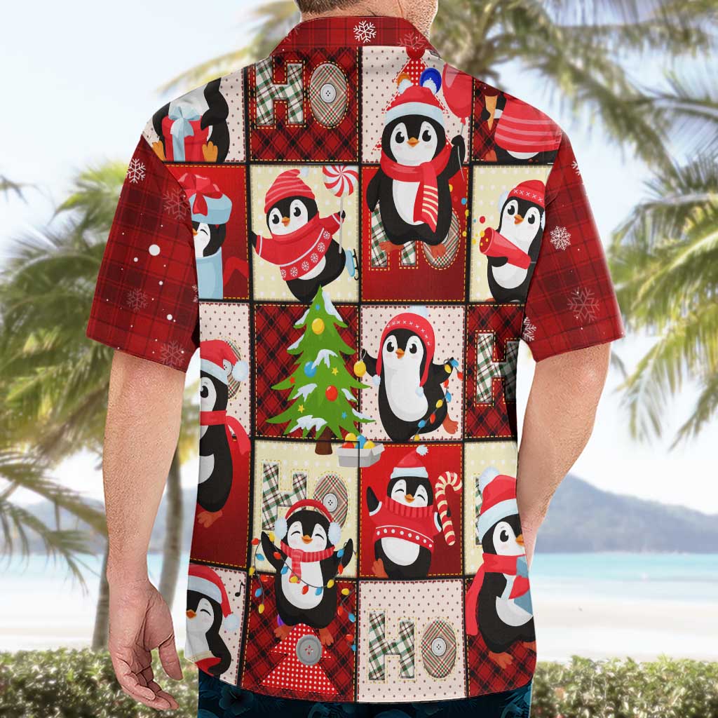 Cute Christmas Penguin Hawaiian Shirt Cozy Winter Ho Ho Ho Holiday Fun - Wonder Print Shop