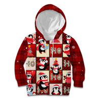 Cute Christmas Penguin Kid Hoodie Cozy Winter Ho Ho Ho Holiday Fun - Wonder Print Shop