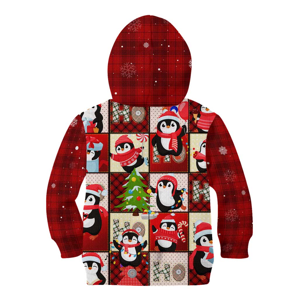 Cute Christmas Penguin Kid Hoodie Cozy Winter Ho Ho Ho Holiday Fun - Wonder Print Shop