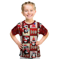 Cute Christmas Penguin Kid T Shirt Cozy Winter Ho Ho Ho Holiday Fun - Wonder Print Shop
