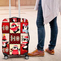 Cute Christmas Penguin Luggage Cover Cozy Winter Ho Ho Ho Holiday Fun - Wonder Print Shop