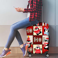 Cute Christmas Penguin Luggage Cover Cozy Winter Ho Ho Ho Holiday Fun - Wonder Print Shop