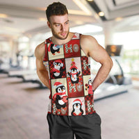 Cute Christmas Penguin Men Tank Top Cozy Winter Ho Ho Ho Holiday Fun - Wonder Print Shop