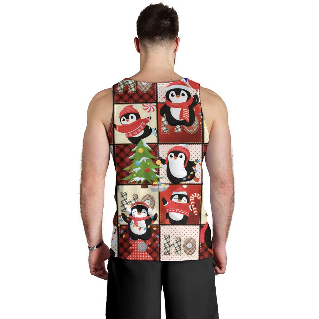 Cute Christmas Penguin Men Tank Top Cozy Winter Ho Ho Ho Holiday Fun - Wonder Print Shop
