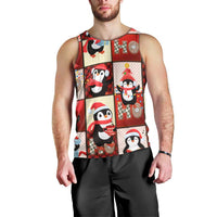 Cute Christmas Penguin Men Tank Top Cozy Winter Ho Ho Ho Holiday Fun - Wonder Print Shop
