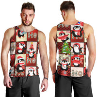 Cute Christmas Penguin Men Tank Top Cozy Winter Ho Ho Ho Holiday Fun - Wonder Print Shop