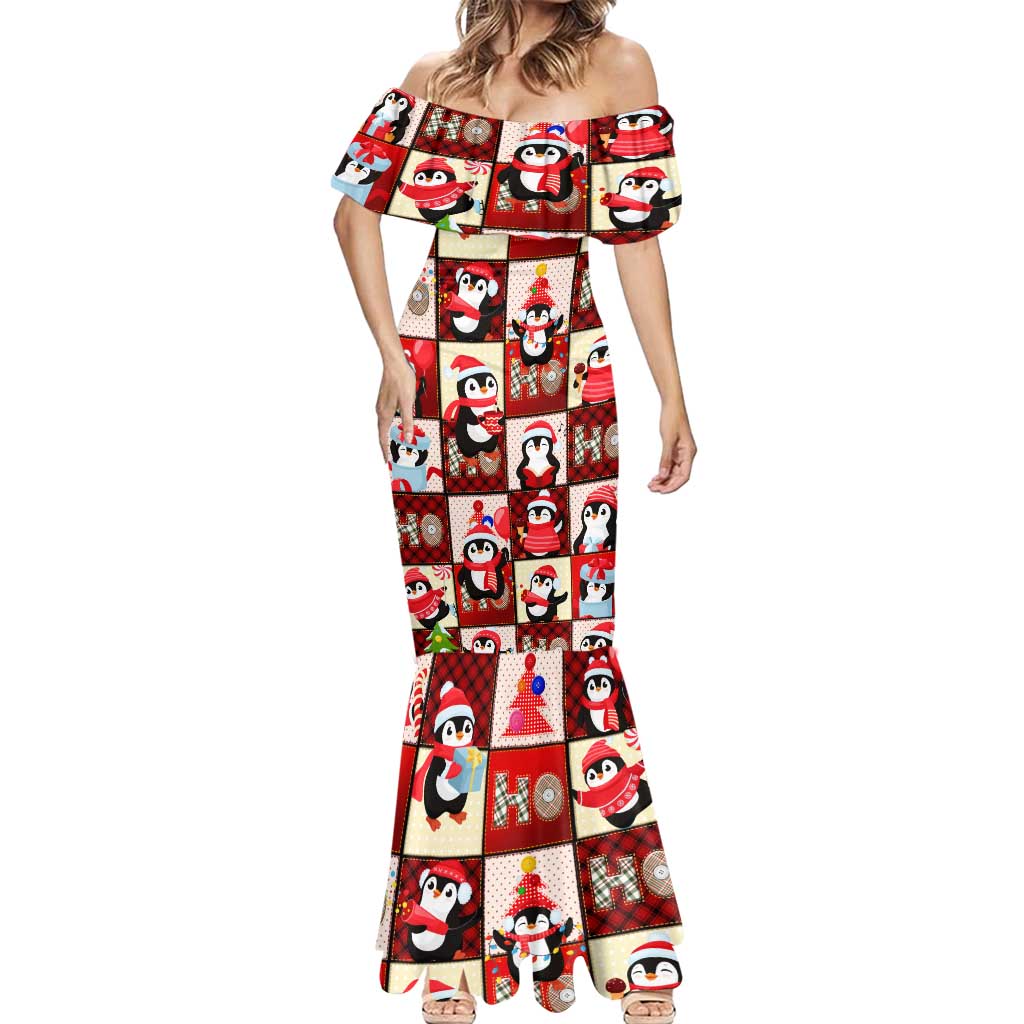 Cute Christmas Penguin Mermaid Dress Cozy Winter Ho Ho Ho Holiday Fun - Wonder Print Shop