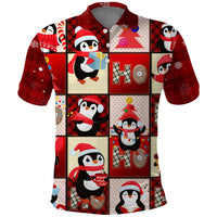 Cute Christmas Penguin Polo Shirt Cozy Winter Ho Ho Ho Holiday Fun - Wonder Print Shop