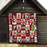 Cute Christmas Penguin Quilt Cozy Winter Ho Ho Ho Holiday Fun - Wonder Print Shop