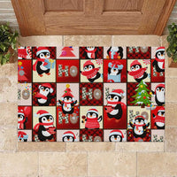 Cute Christmas Penguin Rubber Doormat Cozy Winter Ho Ho Ho Holiday Fun - Wonder Print Shop
