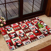 Cute Christmas Penguin Rubber Doormat Cozy Winter Ho Ho Ho Holiday Fun - Wonder Print Shop
