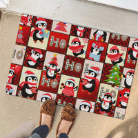 Cute Christmas Penguin Rubber Doormat Cozy Winter Ho Ho Ho Holiday Fun - Wonder Print Shop