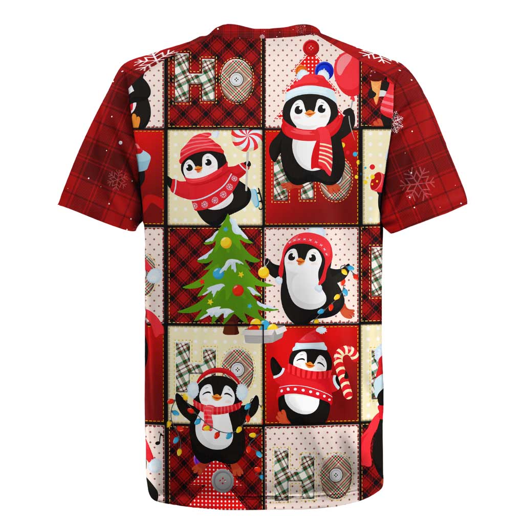Cute Christmas Penguin Rugby Jersey Cozy Winter Ho Ho Ho Holiday Fun - Wonder Print Shop