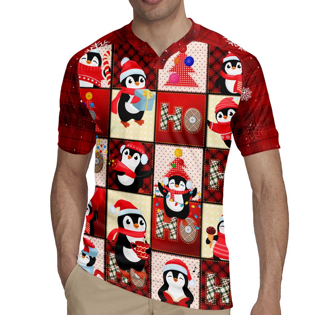 Cute Christmas Penguin Rugby Jersey Cozy Winter Ho Ho Ho Holiday Fun - Wonder Print Shop