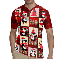 Cute Christmas Penguin Rugby Jersey Cozy Winter Ho Ho Ho Holiday Fun - Wonder Print Shop